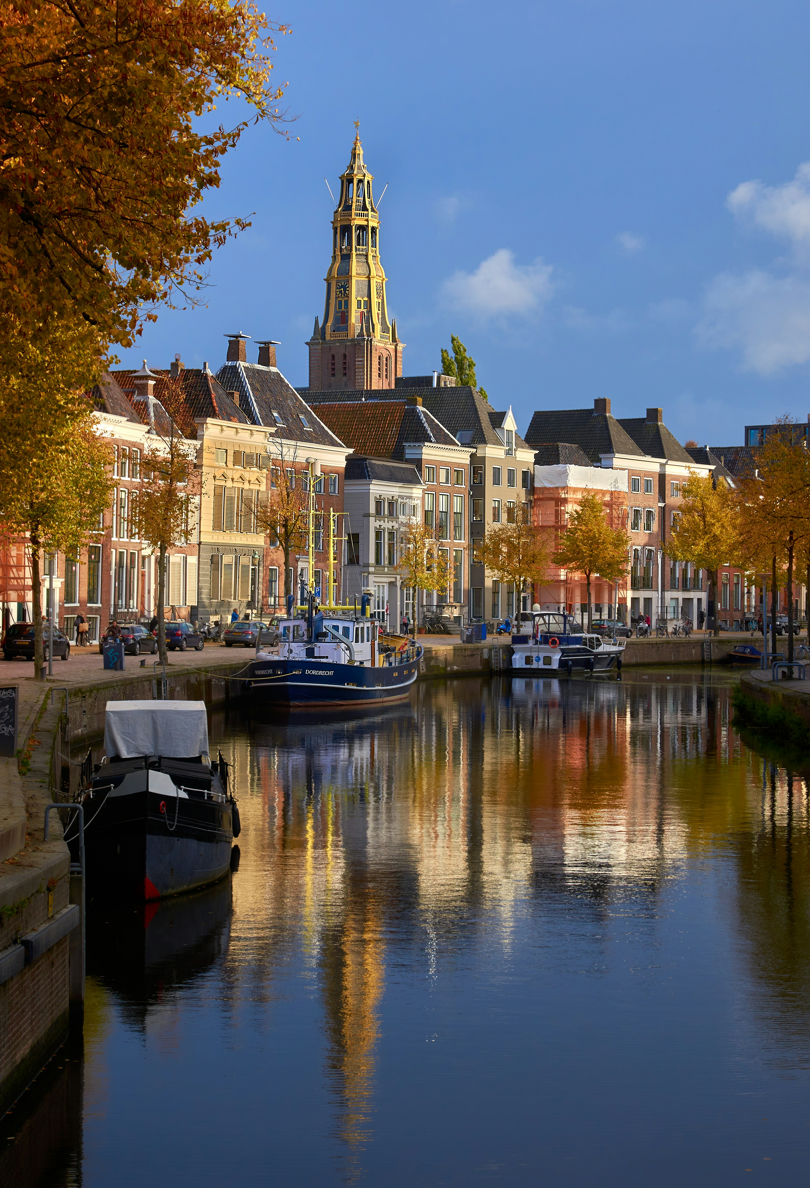 Canal houses and bridges in Amsterdam, Netherlands
